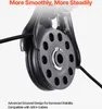 A close-up of a black pulley system with a cable running through it. Produktbild-Vorschau