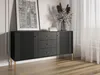FURNLUX Anrichte Iseo Schwarz Und Gold 154cm / Hauptfarbe: Produktbild-Vorschau 5