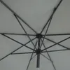 Close-up view of the internal structure of a gray umbrella. Produktbild-Vorschau