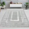 Designer Teppich Wohnzimmerteppich Mäander Muster grau Produktbild-Vorschau 1