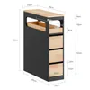 SoBuy Mobiletto portarotolo con ruote mobili Nero e legno Anteprima dell’immagine prodotto 4