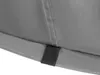A close-up view of the edge of a gray fabric product, showing stitching and a black fabric loop. Anteprima dell’immagine prodotto