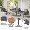Merax Gartenlounge Set 4-tlg. Balkonmöbel Set mit Kissen Produktbild-Vorschau 2