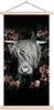 MuchoWow® Textilposter Schottisches Hochlandrind - Blumen - Produktbild-Vorschau 1