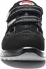 A front view of a black safety sandal. Produktbild-Vorschau
