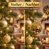 Weihnachtskugeln Kunststoff 8cm Glitzer und Leo Print 12er Produktbild-Vorschau 8