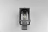 A modern outdoor wall lamp with a gray metal frame and a clear glass shade. Anteprima dell’immagine prodotto