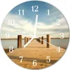 Glasuhr Wanduhr Küchenuhr Echt-Glas 30fi cm Brücke braun Produktbild-Vorschau 1