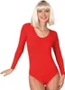 Langarm-Body rot für Damen Gr. S-3XL Kostüm-Zubehör Karneval Teufel Fasching Karneval Mottoparty Produktbild-Vorschau