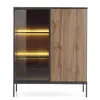 Selsey Tosena - Vitrine 2-türig mit LED - Schwarz / Wotan Produktbild-Vorschau 6