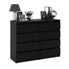 A black dresser with eight drawers. Produktbild-Vorschau