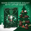 A Christmas-themed advertisement for After Eight chocolates, featuring an advent calendar and a decorated Christmas tree with chocolate figures. Produktbild-Vorschau