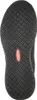 The image shows the sole of a black shoe with a textured grip pattern and a red oval logo. Anteprima dell’immagine prodotto