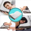 A collage of images showing people using an orthopedic memory foam pillow. Náhled obrázku produktu