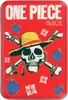A red metal tin featuring the One Piece Jolly Roger logo, skull and crossbones, and devil fruits. Produktbild-Vorschau