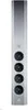 A close-up view of a silver electrical outlet element with four black sockets. Produktbild-Vorschau