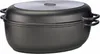 A dark gray oval-shaped pot with a silver lid and handles, photographed against a white background. Náhled obrázku produktu