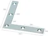 A metal L-shaped bracket with dimensions indicated by measurement lines and text. Produktbild-Vorschau