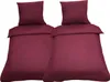 4 teilige Uni Bettwäsche 135 x 200 cm bordeaux Einfarbig Produktbild-Vorschau 1