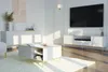 Armoire TV PETRA 180 cm 2D1S BLANC MATTE avec pieds Voir les images du produit 5