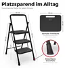 Trittleiter 3 Stufen klappbar, Stahl bis 150 kg, Klapptritt Produktbild-Vorschau 3
