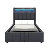 A bed frame with a headboard and integrated LED lighting. Náhled obrázku produktu