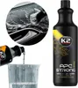 A collage showing a bottle of K2 APC STRONG PRO cleaner, a close-up of the product being used to clean a car interior, and a close-up of the product being poured into a measuring cup. Náhled obrázku produktu