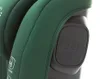 A close-up view of a green car seat with a black detail showing the letters 'SSP'. Podgląd zdjęcia produktu