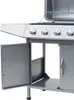 A close-up view of a gas grill with its cabinet doors open. Produktbild-Vorschau