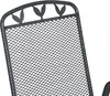 A close-up of the top of a metal garden chair. Produktbild-Vorschau