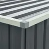 A close-up view of the corner of a grey storage box, showing the corrugated roof and a corner protector. Podgląd zdjęcia produktu