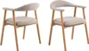 Chaise en bois « Addi » (lot de 2) beige, tissu, bois Voir les images du produit 1