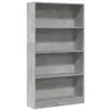 vidaXL Bücherregal Betongrau 80x24x143 cm Holzwerkstoff Produktbild-Vorschau 1