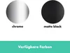 Two color swatches representing available finishes for a product, with descriptive text below each swatch and a heading at the bottom. Anteprima dell’immagine prodotto