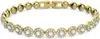 A gold-tone tennis bracelet with clear crystal embellishments on a white background. Anteprima dell’immagine prodotto