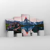 Bild auf Leinwand - Leinwandbild - Berge Felsen Wasser - Produktbild-Vorschau 4