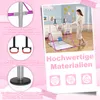 A child is using a gymnastics bar while a woman supervises. The image is overlaid with text and graphics highlighting product features. Voir les images du produit