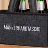 Flaschentasche Grau Filz 6 Fächer Männerhandtasche Produktbild-Vorschau 4