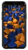 A smartphone with a case on it, displaying a lock screen with a time and date. Produktbild-Vorschau