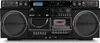 A black Medion boombox with a CD player, cassette deck, and radio. Produktbild-Vorschau