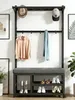 Garderobenständer Kleiderständer Garderobe mit Schuhbank, Produktbild-Vorschau 2