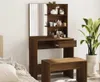 The Living Store Schminktisch mit Spiegel Braun Eiche Produktbild-Vorschau 2