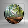 Wanduhr - Rund - Glasuhr - Wald Blätter Sonne - 30x30cm - Produktbild-Vorschau 3