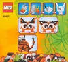 Instructional diagrams for building a LEGO tiger, with a pile of LEGO bricks at the bottom. Podgląd zdjęcia produktu