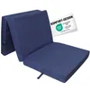 A folded blue mattress on a white background. Produktbild-Vorschau