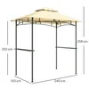 Outsunny gazebo barbecue con LED 240 x 150 x 258 cm gazebo Anteprima dell’immagine prodotto 3