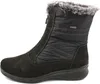 A black winter boot with a zipper and fur trim is shown against a white background. Náhľad obrázku produktu