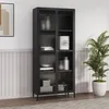 Vitrinenschrank ’Säkylä’ mit 2 Türen Stahl 180 x 80 x 35 cm Produktbild-Vorschau 1