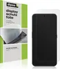 A product shot of screen protectors for a smartphone, with packaging on the left and the protectors on a phone on the right. Produktbild-Vorschau