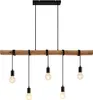 Lindby Hängeleuchte Rom, 5-flg., Holz, Seil, schwarz, 116 Produktbild-Vorschau 1
